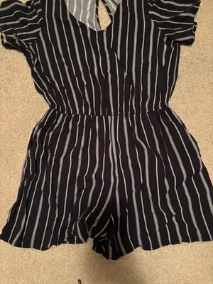 Mameluco a rayas azul marino antiguo talla mediana Foto 1 de 4