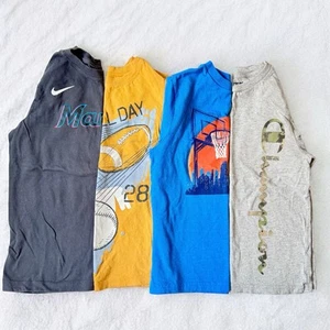NIKE , CHAMPION Shirts Boys 8 Gray Blue Short Sleeve T-shirts Sports Lot Of 4 - Picture 1 of 15