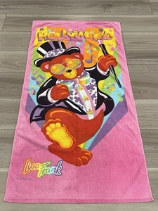 Lisa Frank Beach Towel Vintage Hollywood Bear Party Vibrant Colors Rare - Bild 1 von 8