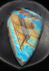 6A Quality Rainbow Moonstone Very Amazing Multi Falshy Fire Pear Shape37.5X61.5 - Picture 1 of 23