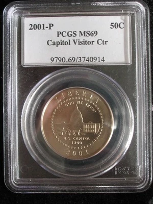 2001 P * UNC CAPITAL VISITOR CENTER COMMEMORATIVE HALF DOLLAR * PCGS MS 69 - Image 1 of 3
