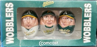 Oakland Athletics Tim Hudson Mark Mulder Barry Zito Wobblers Figures SGA Comcast - Image 1 of 4