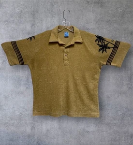 Vintage 70er Frottee Poloshirt Ozean Pazifik Golden Breed Medium 22”x26” *LESEN - Bild 1 von 7