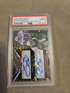 Hoja exótica 2023 doble 1/1 automática Emmitt Smith Deion Sanders Cowboys PSA 8 casi nueva - como nueva - Imagen 1 de 24
