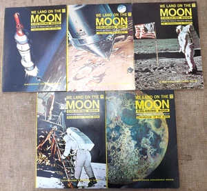 VINTAGE 1969 WE LAND ON THE MOON COLORING BOOK LOT MAN SPACE ASTRONAUTS NASA - Picture 1 of 21