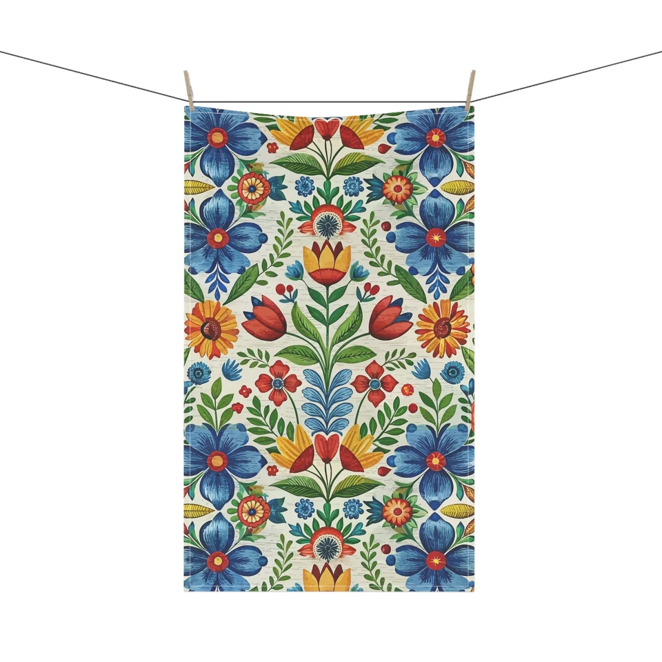 Toalla de té floral de inspiración sueca, cocina sueca, regalo decoración nórdica Foto 1 de 1