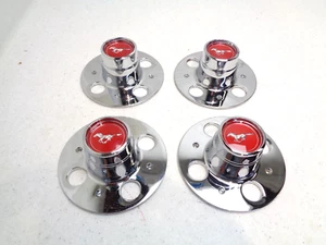 1974 1975 1976 1977 1978 FORD MUSTANG II KING COBRA NOS CHROME CENTER CAPS SET 4 - Bild 1 von 12