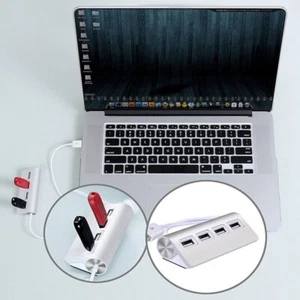 High Speed 4 Port USB HUB Adapter 2.0 Multi Splitter For PC iMac MacBooks Laptop - Picture 1 of 5