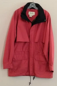Vintage Eddie Bauer Jacke Erwachsene Medium M rot Regenmantel Outdoor Herren abnehmbare Kapuze - Bild 1 von 20
