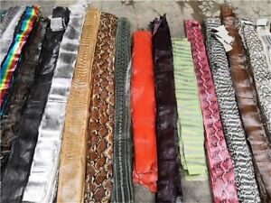 Real Leather Snake Skin Leather Hide Whole Pelts DIY Tanned Multicolor Material