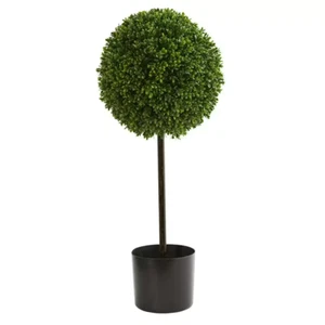 Nearly Natural Boxwood Ball 2.5-ft Topiary Artificial Tree UV Resistant w/ Pot - Picture 1 of 12