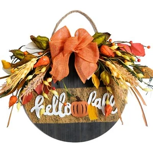 Welcome Sign for Front Door 16'' Wood Wreath Farmhouse Door Sign for Front Do... - Picture 1 of 8