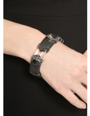 Pulsera con bisagra seccionada Chevron incrustada Alexis Bittar W1021 Foto 1 de 3