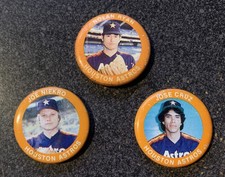 1984 Fun Foods HOUSTON ASTROS team pin button set - Nolan Ryan