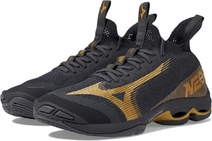 MIZUNO Wave Lightning NEO 2 Unisex Volleyball Shoes BLACK OYSTER Size US 15 NEW - Picture 1 of 17