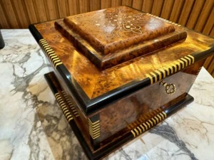 Luxury jewellery burl wooden box organizer with key handmade gift box - Picture 1 of 13