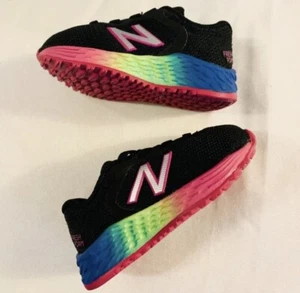 New Balance Arishi Fresh Foam V2 Sneaker Girls Toddler 6.5 W Black Rainbow - Picture 1 of 4