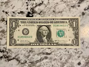 $1 Dollar Bill Birthday Note 1953 Fancy Serial Number 12/8/1953 8/12/1953 2017🔥 - Picture 1 of 2