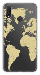 Coque en silicone imprimée compatible Huawei P Smart Plus Map beige - Picture 1 of 3