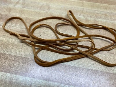 Two (2) Saddle Color Tanned Deer Leather  Lace 72" X  1/8"   3 Oz. - Image 1 of 4