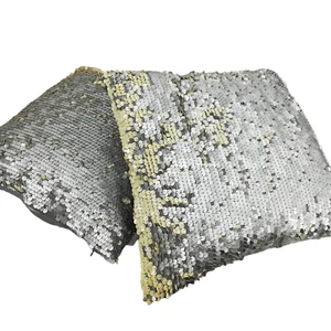 Thro by Marlo Lorenze Silver Sequin Paillets Set of 2 Pillows 17"x16" Down - Picture 1 of 8