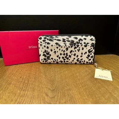 NIB Trina Turk Large Zip Around Wallet Black/White  - Image 1 of 4