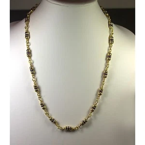 Gold gefüllte Halskette mit kobaltblauen Kristallen - Artikel # 03124 24" lang - Ganzmetall - Bild 1 von 3