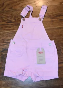 Kleinkind Mädchen Levi's® Denim Shortalls von Levi's Pink NEU Neu mit Etikett Größe 2T - Bild 1 von 2