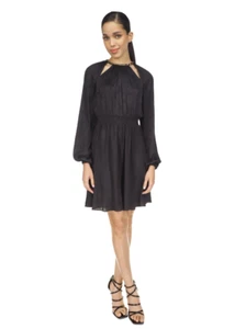 Michael Michael Kors Women Snakeskin Print Plisse Dress Black Size XL - Picture 1 of 1