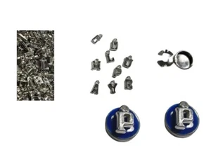 1 Pz COPRIBOTTONI 1 INIZIALE 1strass c. argento smalto blu roy X COPPIA COMPRA 2 - Foto 1 di 3