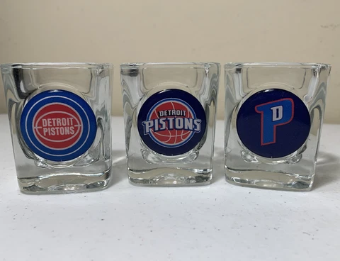 Detroit Pistons Shot Glasses (3) NBA Fan Souvenir Gift Cover