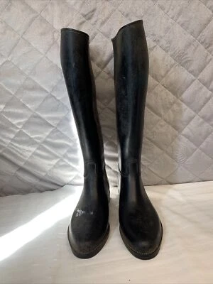 Cottage Craft Boots Womens 7 Knee High Equestrian Black Rubber Cowgirl 38 M - Image 1 of 4