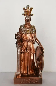 Athena Minerva - Goddes of Wisdom, Strength, Strategy - Copper Plated Alabaster - Picture 1 of 2