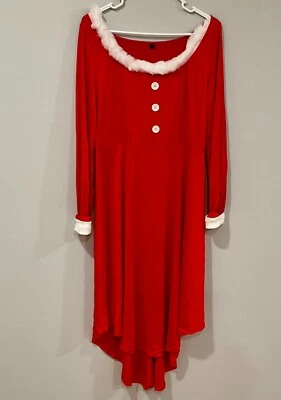 Mrs Claus Santa Dress w/ Faux Fur Trim Size Large - Image 1 of 2