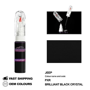 FOR JEEP BRILLIANT BLACK PXR Touch Up Paint Pen Brush Fix Kit Scratch Chip Set - Picture 1 of 8
