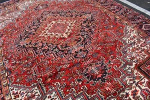 Handmade Oriental Wool Area Rug Vintage Semi Antique Caucasian Carpet 8 x 10'4 - Picture 1 of 20