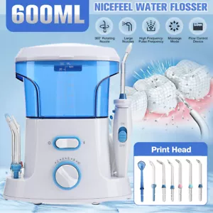 Cordless Water Flosser Dental Electric Oral Irrigator Teeth Cleaner 7 Jet Tips - Picture 1 of 12