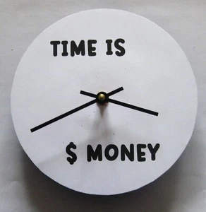 Kleine Wanduhr mit Nachricht. Uhr für einen Geschäftsmann. Uhr für Büro. - Bild 1 von 3