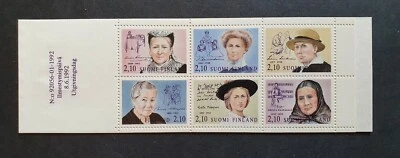FINLANDIA SUOMI 1992 FOLLETO COMPLETO MUJERES FAMOSAS EN MUY BUEN ESTADO MNH Foto 1 de 2