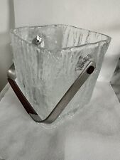Vintage Hoya Japan Square Glass Ice Bucket Barware MCM