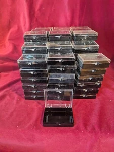 Lot of 100+ 2 7/8" x 2"x7/8" rigid plastic snap black bottom boxes - Picture 1 of 5