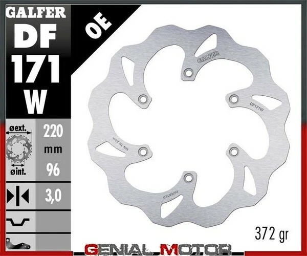 Galfer Disco de Freno Delantero WAVE FIXED 220x3mm KAWASAKI KX 80 1993>1996 Foto 1 de 1
