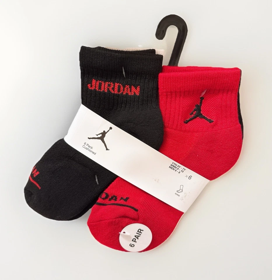 Paquete de 6 calcetines tobilleros acolchados Air Jordan para hombre/mujer talla 6-10 Foto 1 de 1