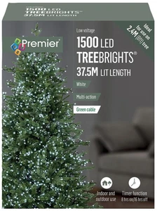 RARAION - 1500 LED Lampu Pokok Krismas Putih dengan Pemasa, 37.5m - Picture 1 of 2