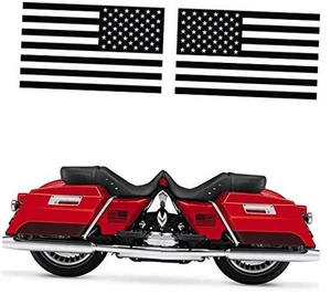 Autocollant drapeau américain - - 5" x 3" (1 paire) - Vinyle, drapeau découpé noir mat - Photo 1 sur 7