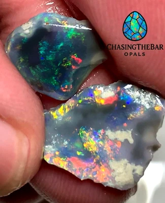 Red Opals! Beautiful Multicolour Red Dominant Seam Opal Rubs from Lightning Ridg - Image 1 of 2
