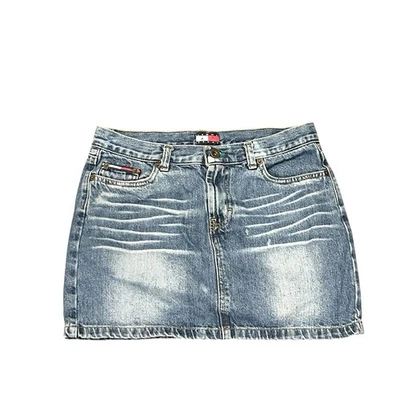 Tommy Jeans Vintage Y2K 2000s Tommy Hilfiger Talla 5 Denim Mini Falda Bolsillos Foto 1 de 4