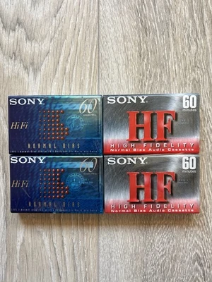 Cintas de casete en blanco SONY 60 y 90 min Hi Fi sesgo normal Lote de 4 NUEVAS Y SELLADAS Foto 1 de 2