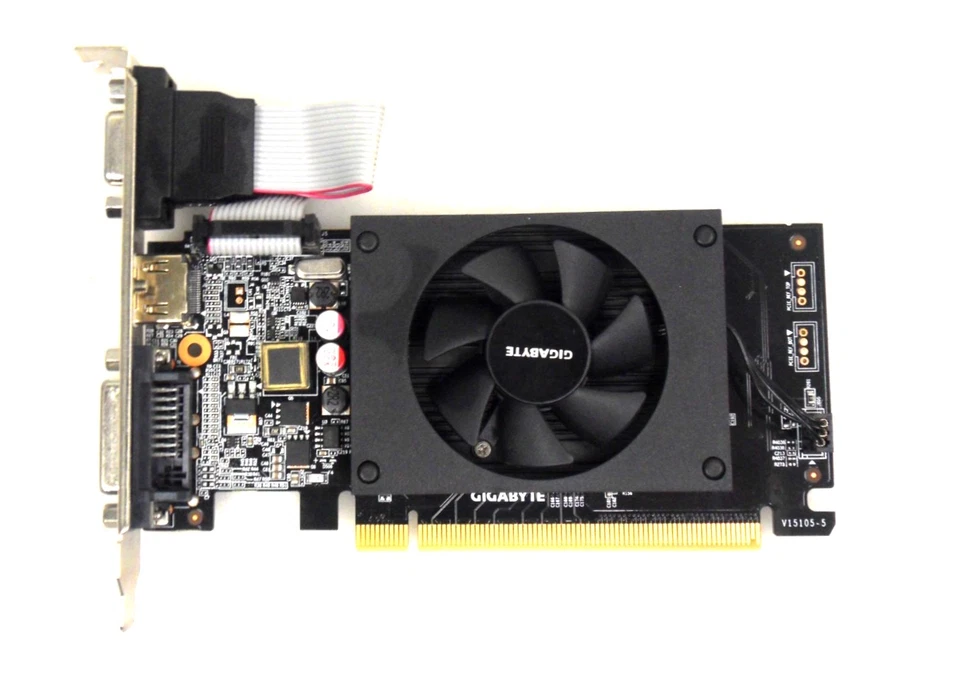 Grafikkarte PCI-Express 2.0 x16 1GB GDDR3 HDMI DVI VGA Gigabyte GT710 lautlos - Bild 1 von 1