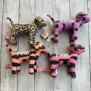 VINTAGE VICTORIA’S SECRET PINK MARKE 4ER SET HUNDE LEOPARD GEPUNKTET - Bild 1 von 5